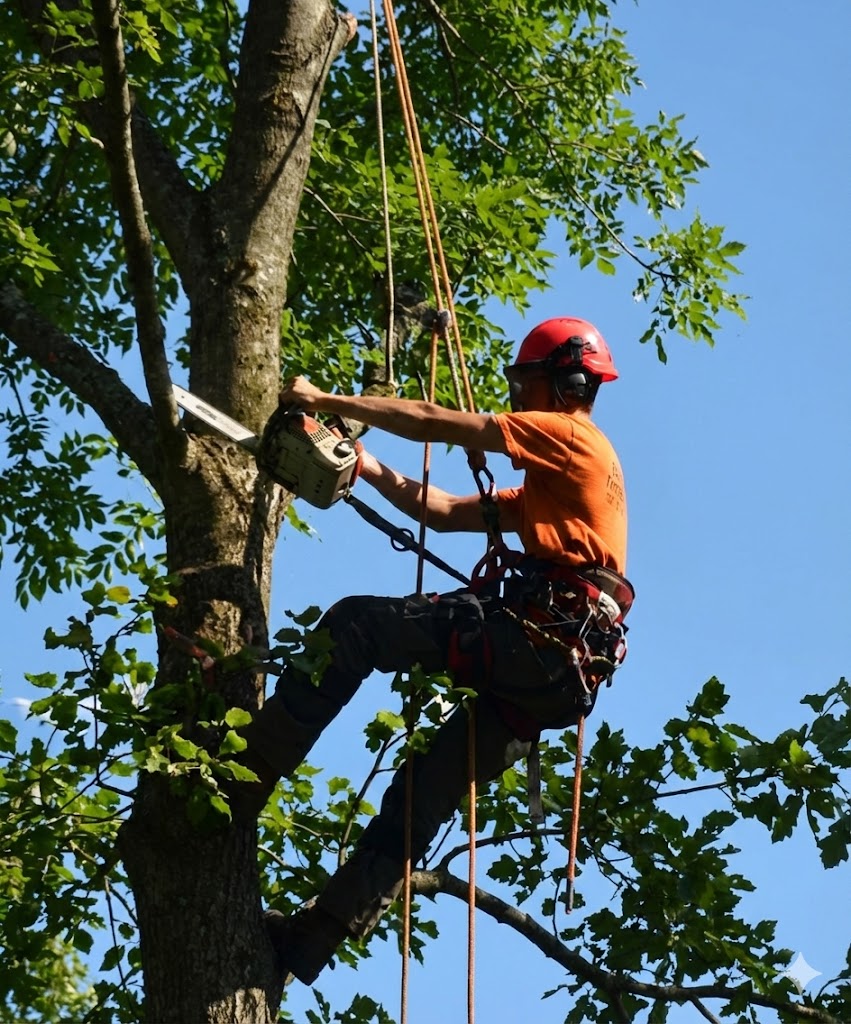 Professional arborist working